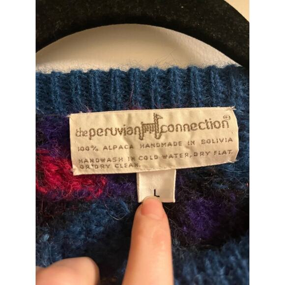 Peruvian Connection Vintage Alpaca Wool Sweater Sz L - Picture 3 of 4